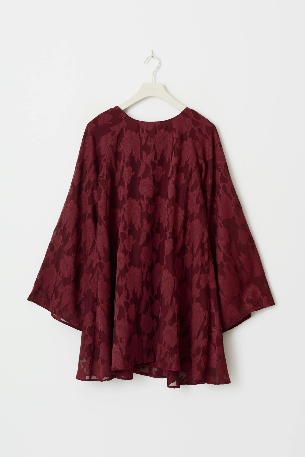 Wide flowy floral dress - Bordeaux