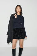 sequin mini skirt - Noir