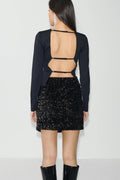 sequin mini skirt - Noir