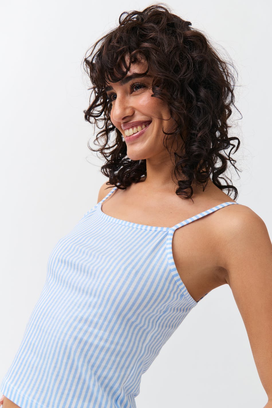 Soft pyjamas top - Blue/white str