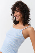 Soft pyjamas top - Blue/white str