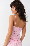 Soft pyjamas top - Pink cherry aop