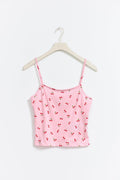 Soft pyjamas top - Pink cherry aop
