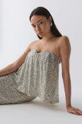 Strapless sequin top - Blanc cassé