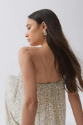 Strapless sequin top - Blanc cassé