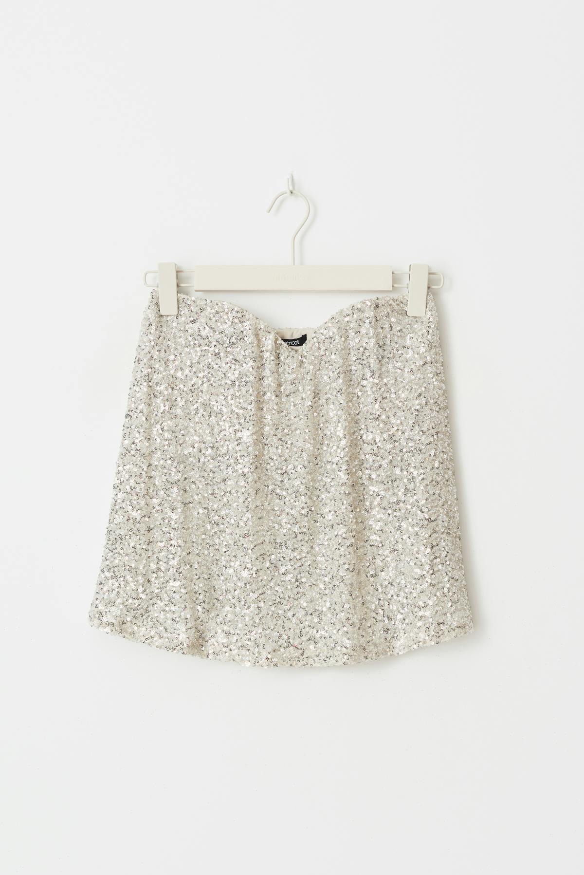 Strapless sequin top - Blanc cassé