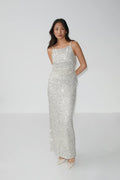 Sequin maxi skirt - Blanc cassé