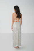 Sequin maxi skirt - Blanc cassé