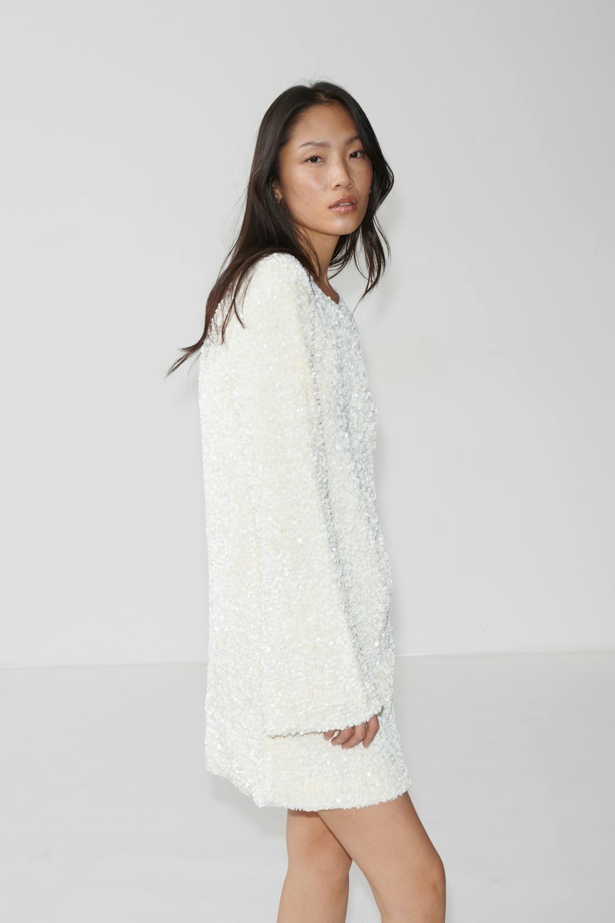 Loose sequin mini dress - Rose
