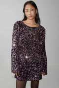 Loose sequin mini dress - Noir