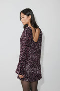 Loose sequin mini dress - Rose