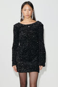 Loose sequin mini dress - Noir