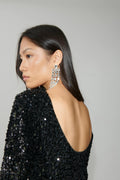 Loose sequin mini dress - Noir