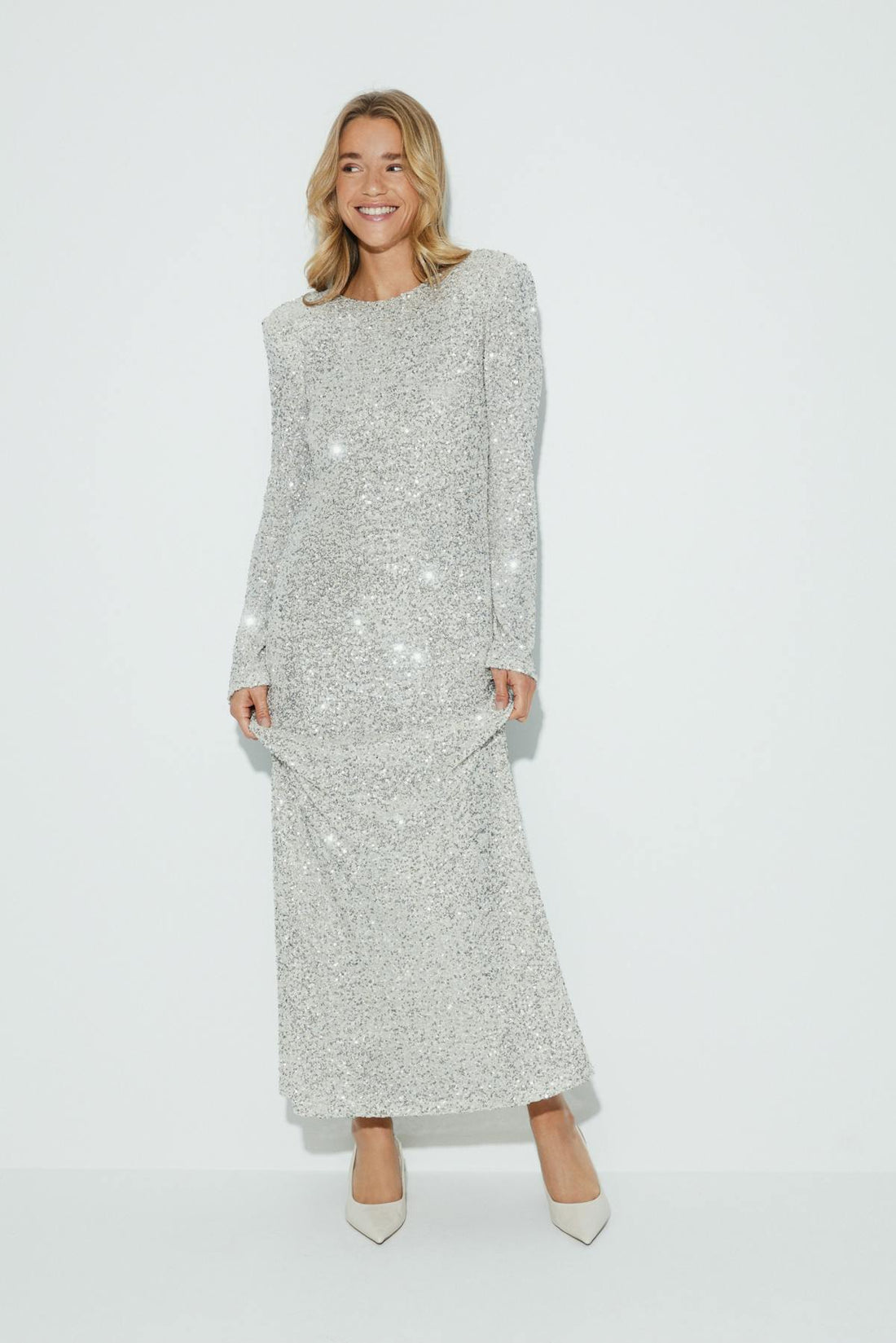 Sequins maxi dress - Argent