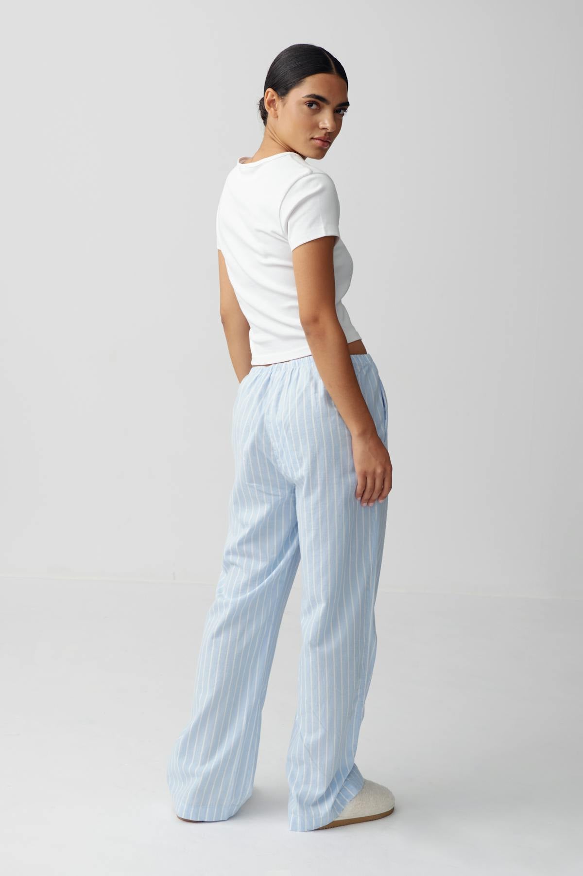 flannel pyjamas trousers - Blue stripe
