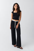 Waist detail trousers - Noir