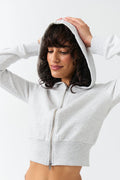 Zip hoodie - Lt grey melange
