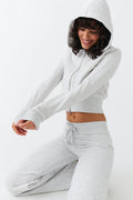 Zip hoodie - Lt grey melange