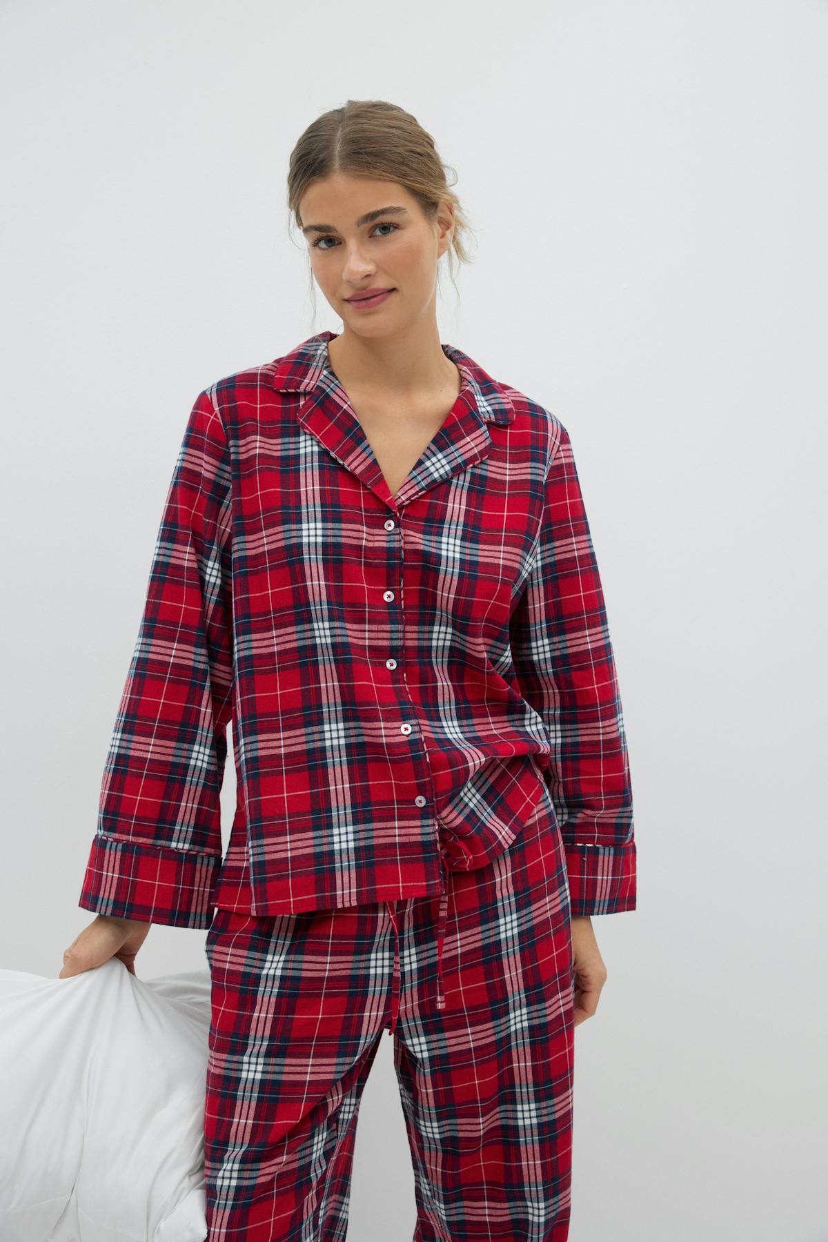Flannel pyjamas shirt - Red check