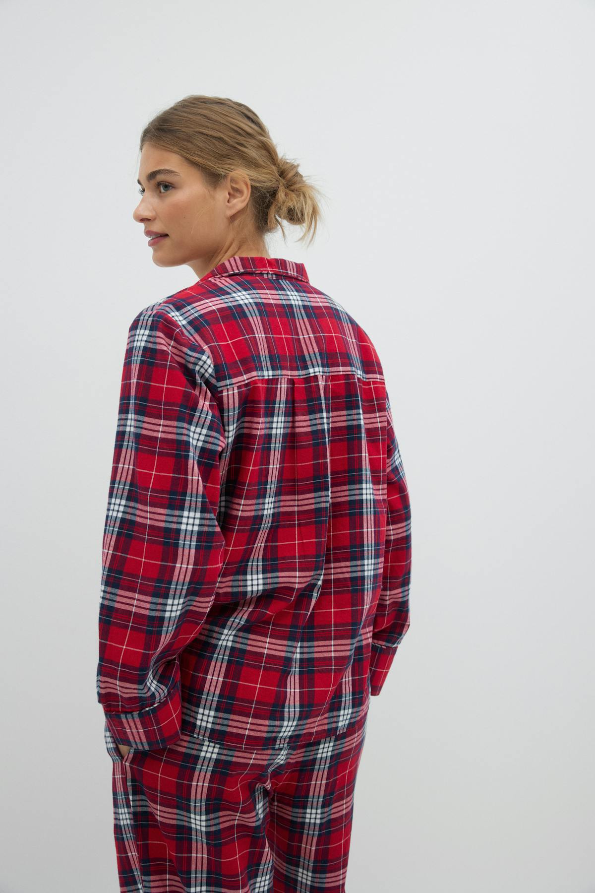 Flannel pyjamas shirt - Red check