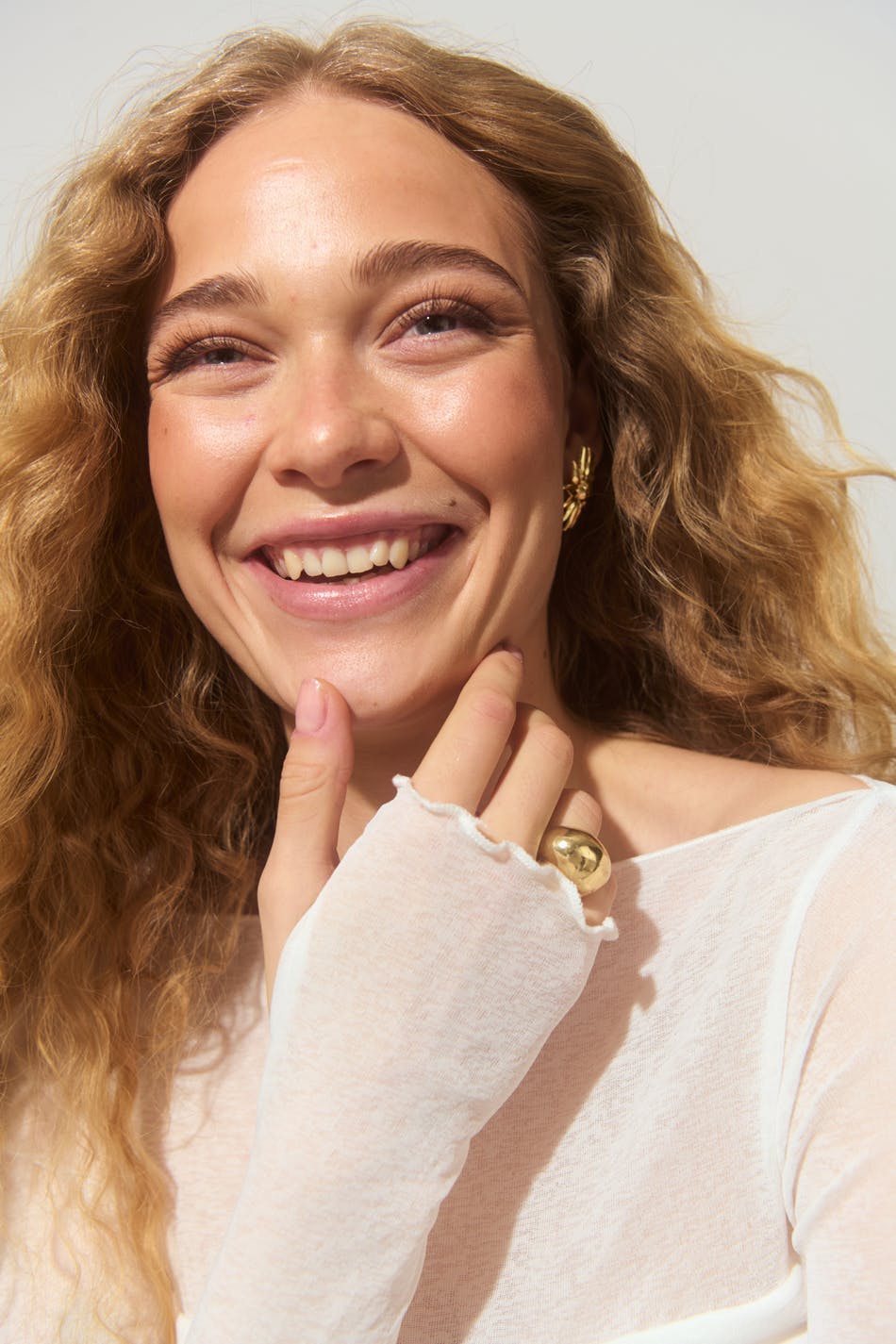 Sheer boatneck top - Egret