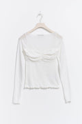 Sheer boatneck top - Egret