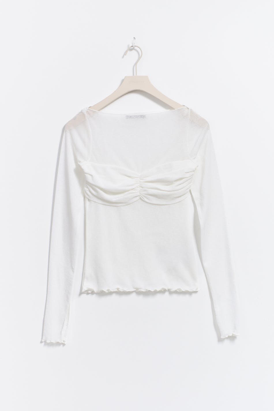 Sheer boatneck top - Egret