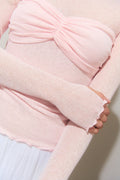 Sheer boatneck top - Ballet slipper