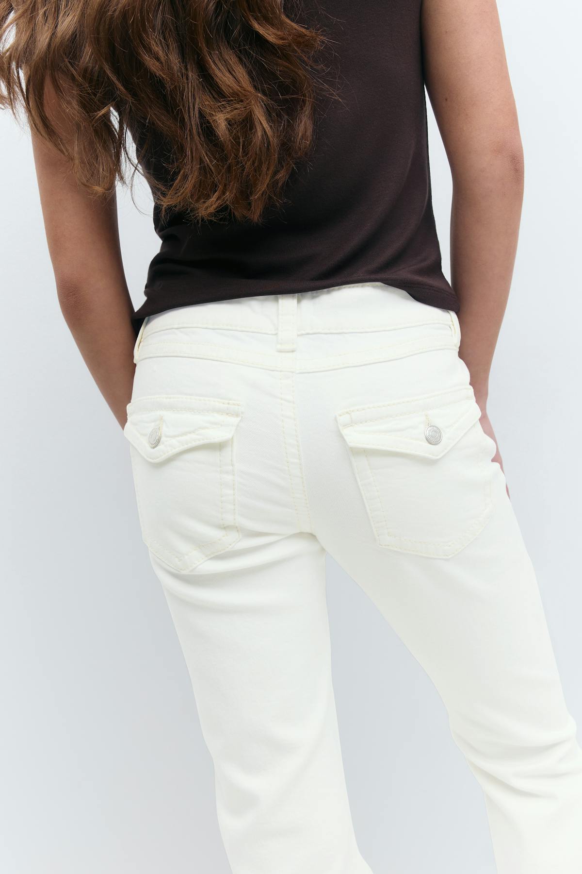 chunky low flare jeans - Gris clair