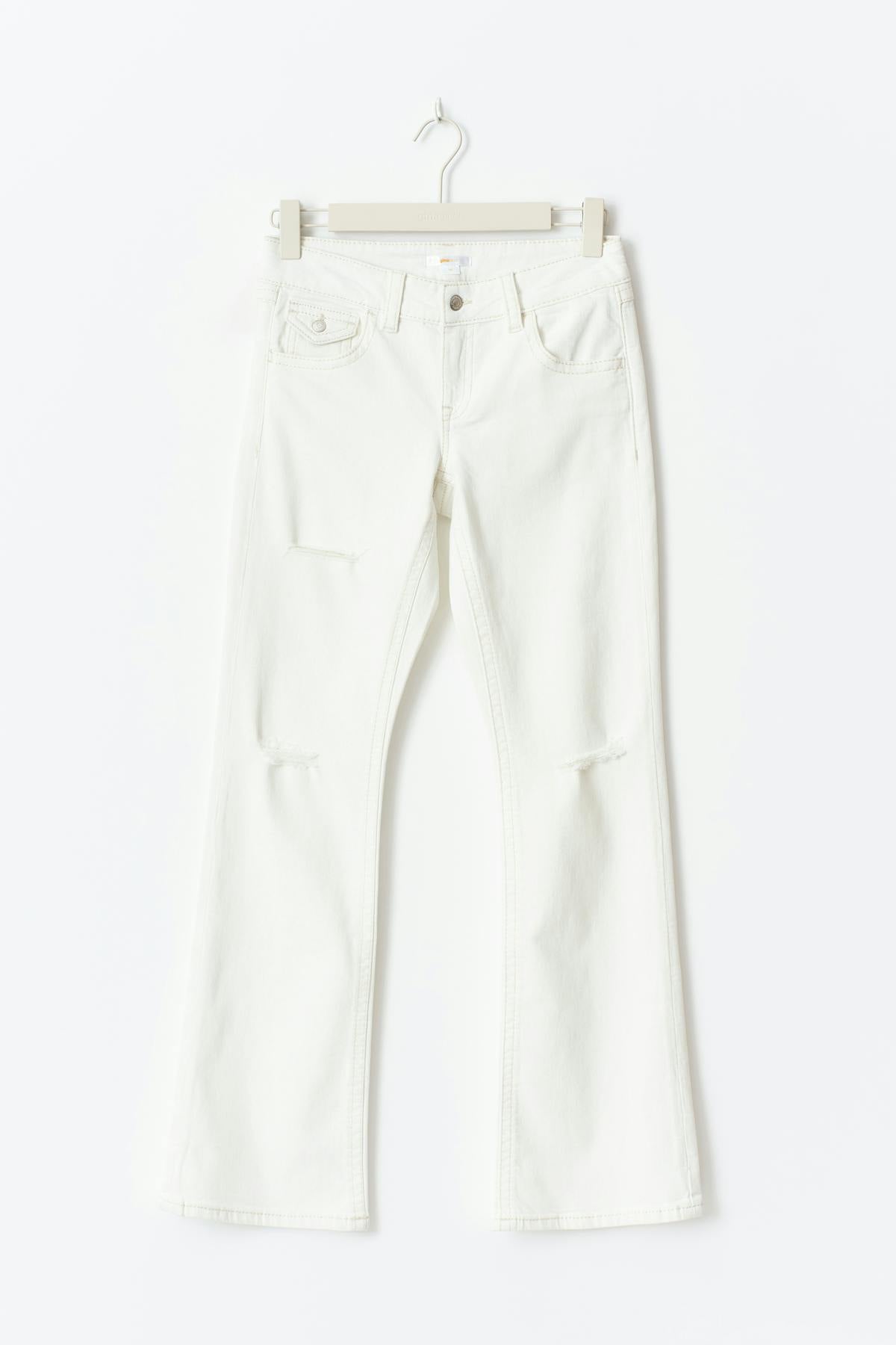 chunky low flare jeans - Gris clair