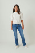 Chunky low flare jeans - Mid blue