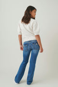 Chunky low flare jeans - Mid blue