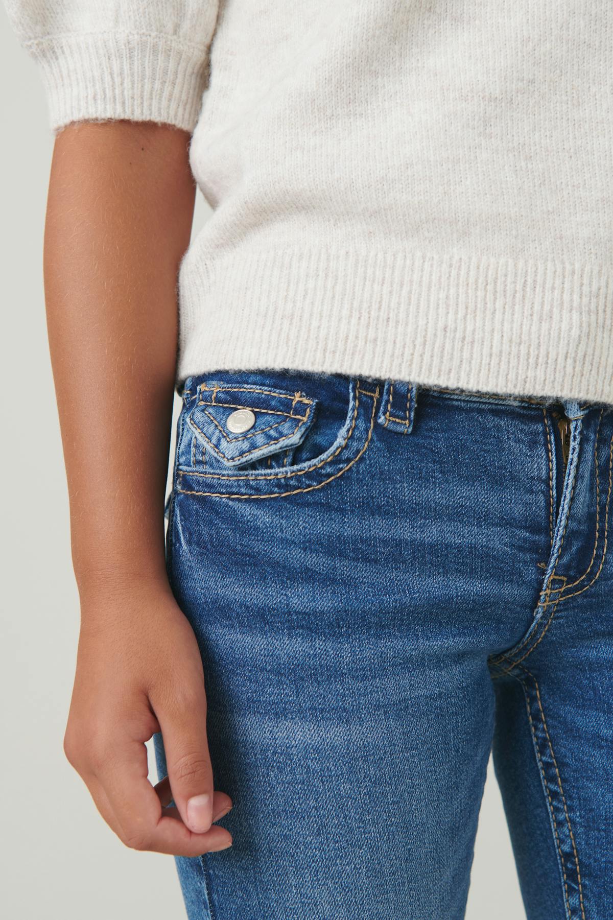 Chunky low flare jeans - Mid blue