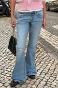 chunky low flare jeans - Sky blue