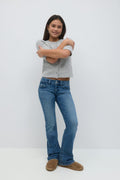 Embroidery jeans - Mid blue