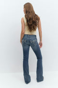 Embroidery jeans - Gris clair