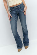 Embroidery jeans - Gris clair