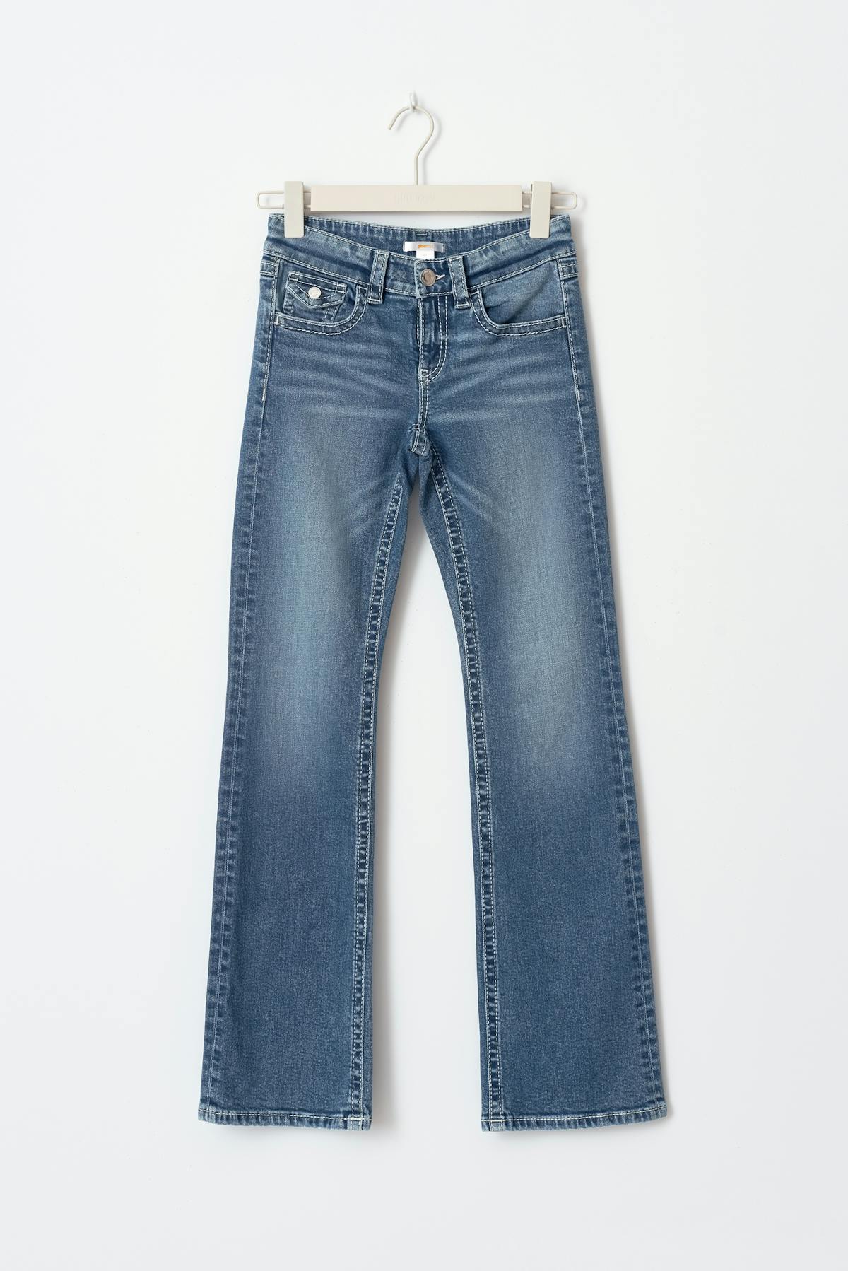 Embroidery jeans - Mid blue