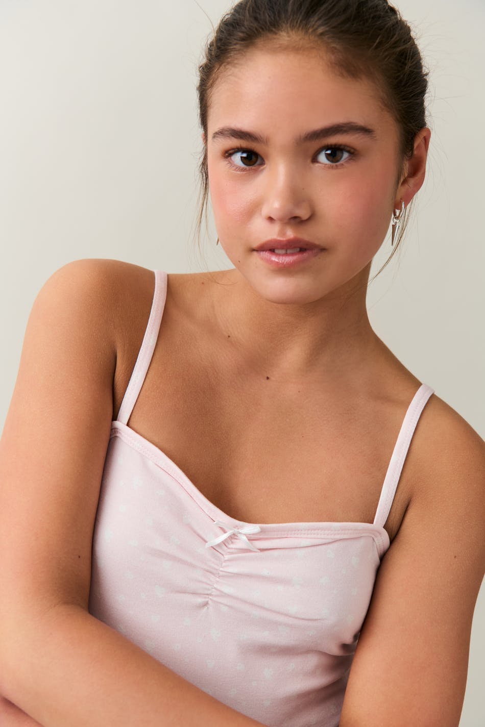 Y pj ruched singlet - Pink bouquet