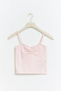 Y pj ruched singlet - Pink bouquet