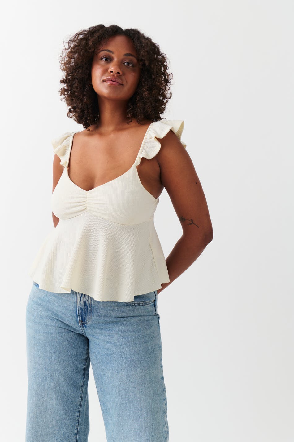 Frill singlet - Green lily