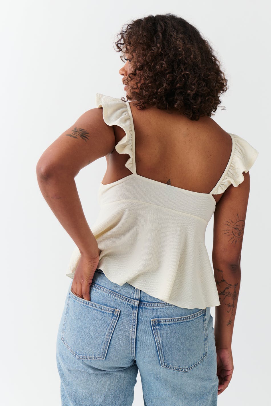 Frill singlet - Green lily