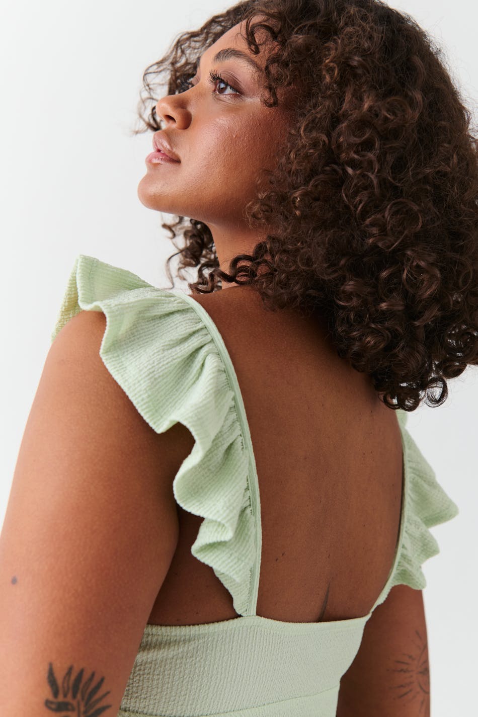 Frill singlet - Green lily