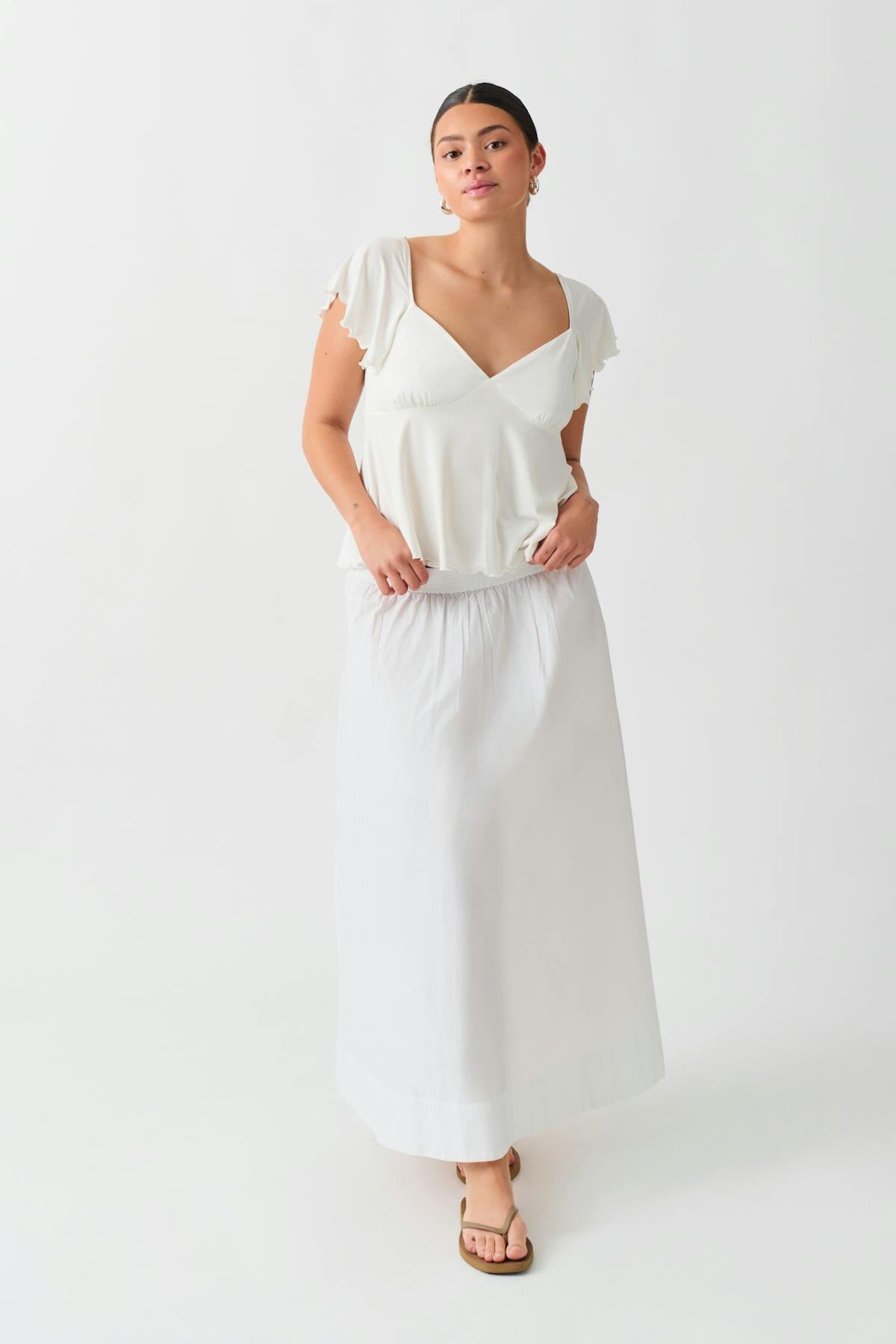 Tie back top - Blanc cassé