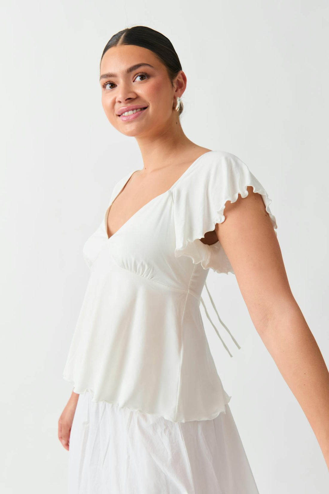 Tie back top - Blanc cassé