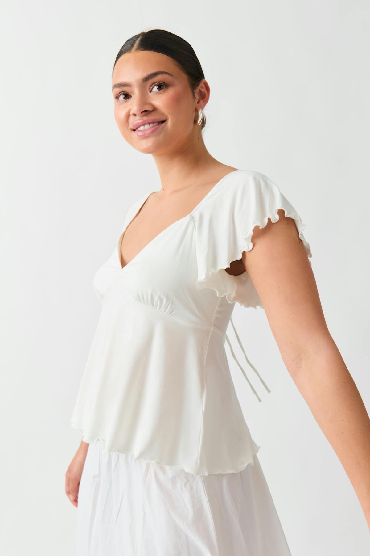 Tie back top - Blanc cassé