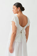 Tie back top - Blanc cassé