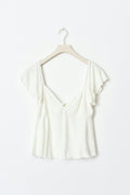 Tie back top - Blanc cassé