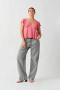 Tie back top - Blanc cassé