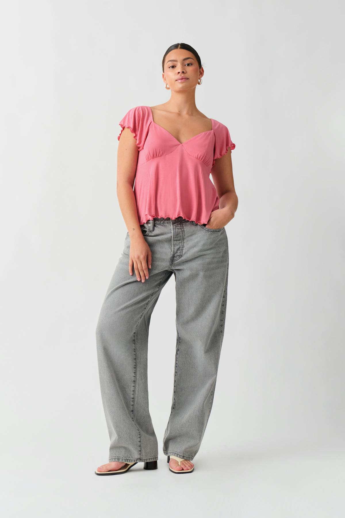 Tie back top - Blanc cassé